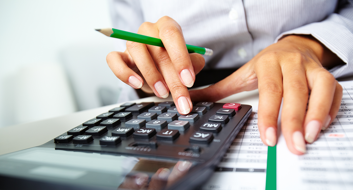 hand using a calculator